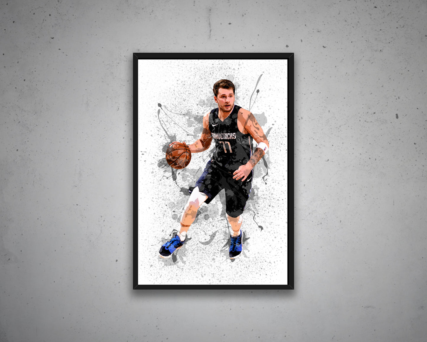 Luka Doncic Splash Effect Canvas Art