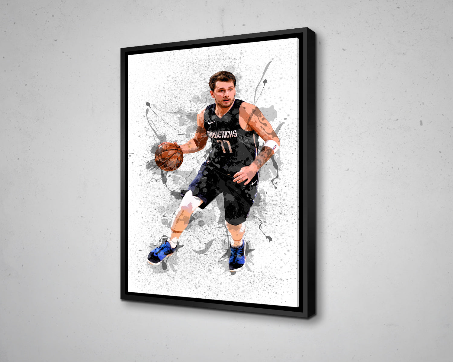 Luka Doncic Splash Effect Canvas Art