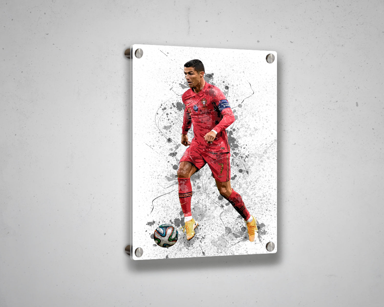 Cristiano Ronaldo Splash Effect Canvas Art