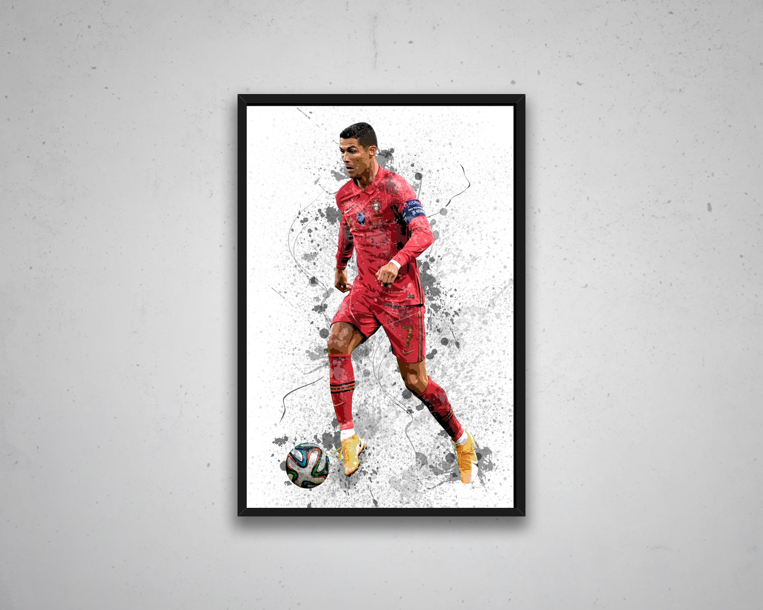 Cristiano Ronaldo Splash Effect Canvas Art