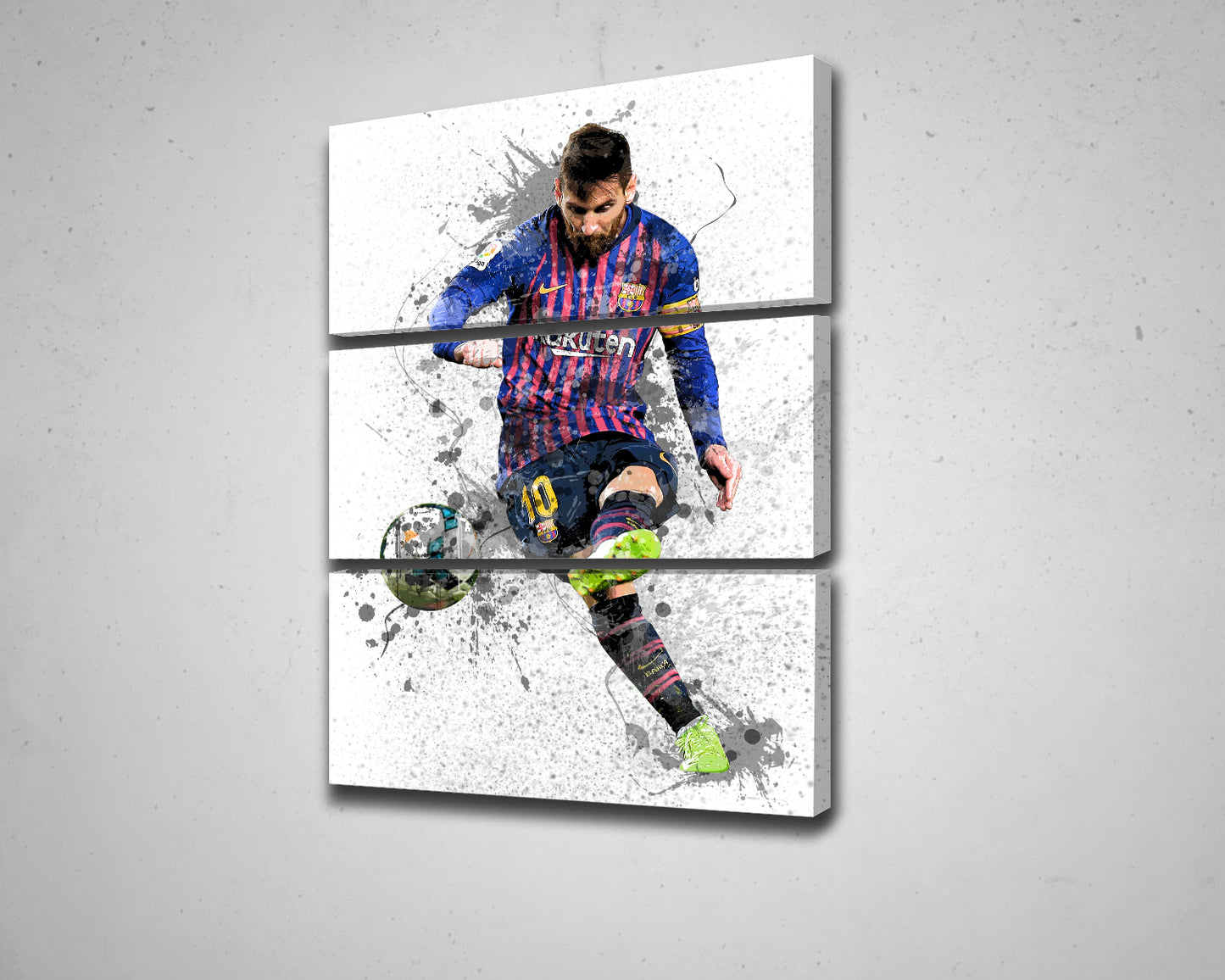 Lionel Messi Splash Effect Canvas Art