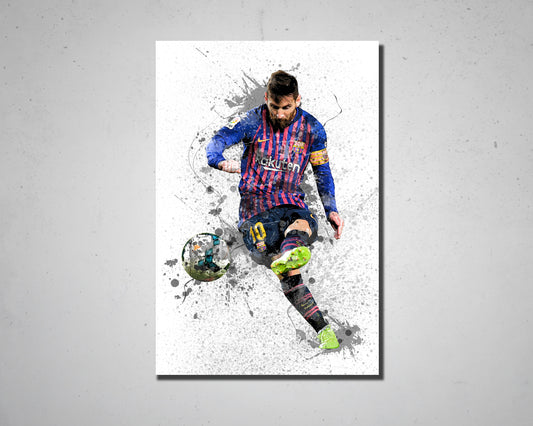 Lionel Messi Splash Effect Canvas Art