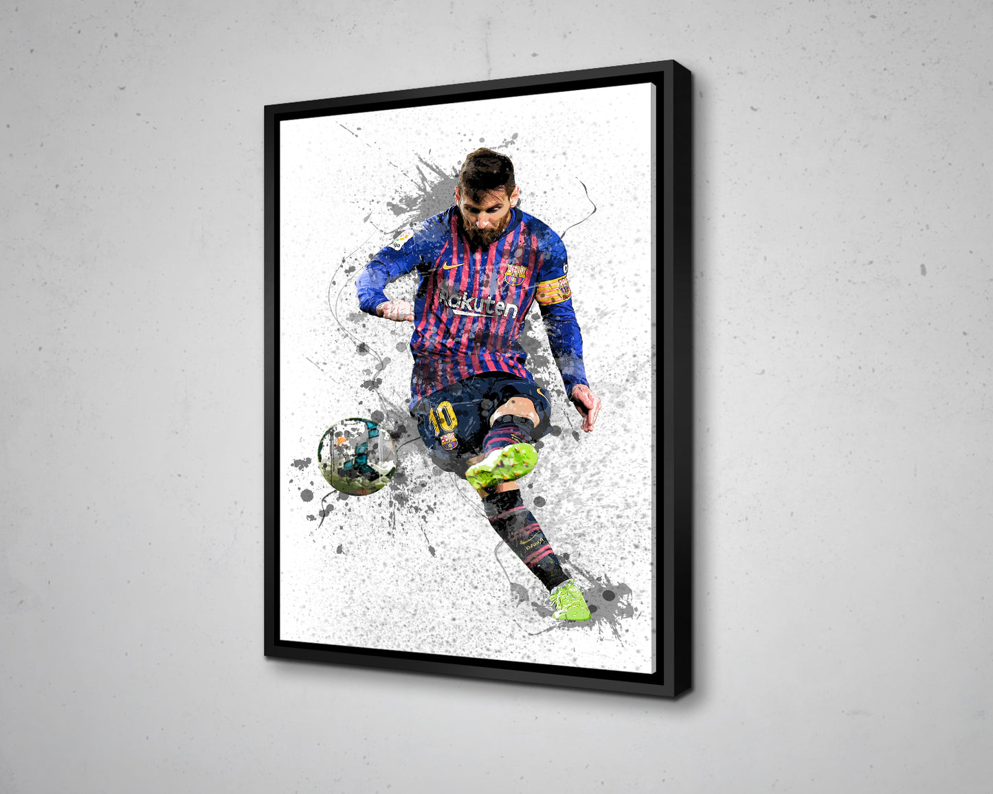 Lionel Messi Splash Effect Canvas Art