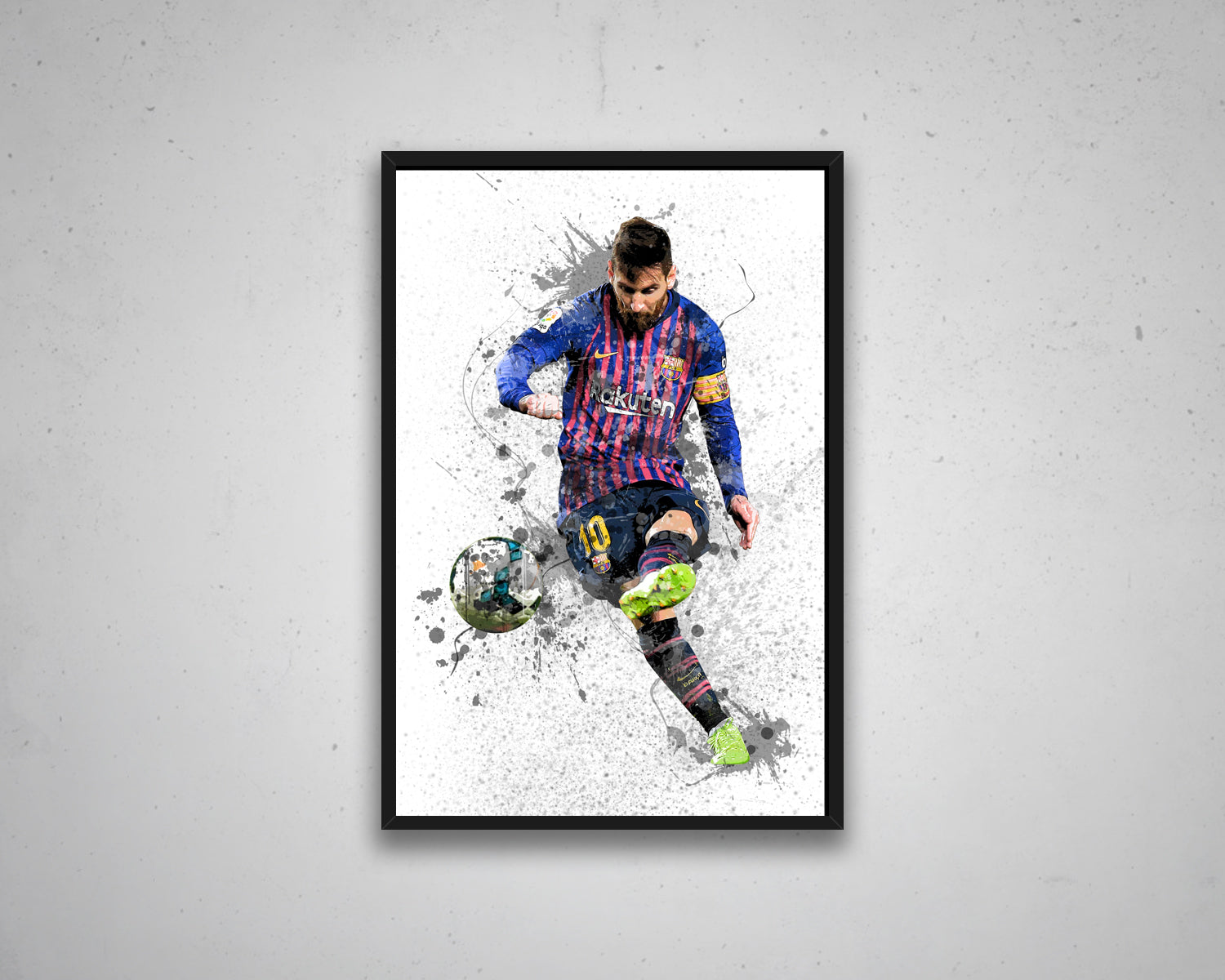 Lionel Messi Splash Effect Canvas Art