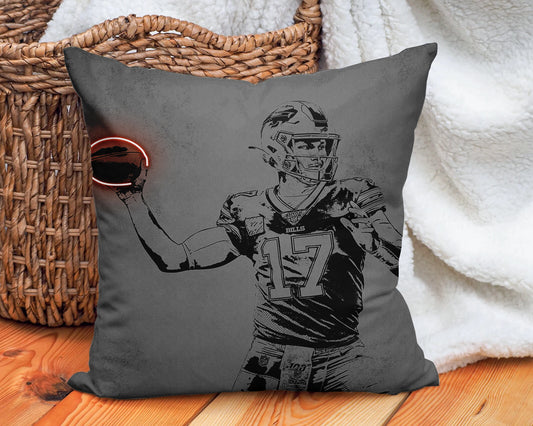 Josh Allen Neon Effect Pillow