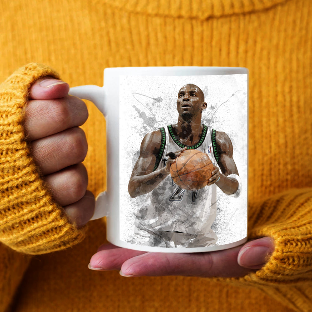 Taza y posavasos con efecto salpicado de Kevin Garnett