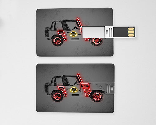 Jurassic Car Neon Effect Pendrive