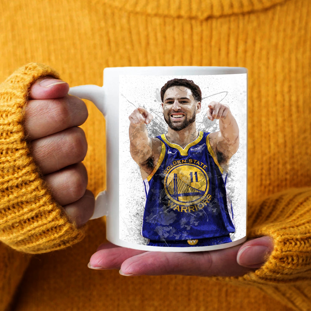 Taza y posavasos con efecto salpicado de Klay Thompson