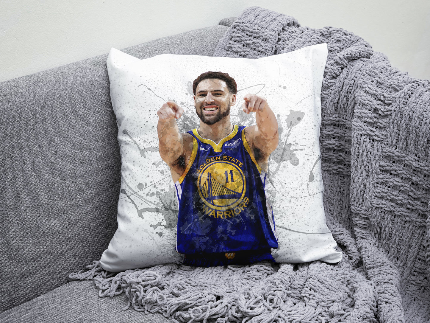 Klay Thompson Splash Effect Pillow