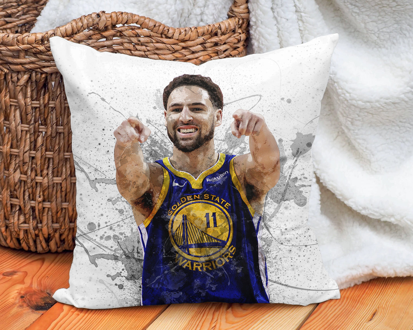 Klay Thompson Splash Effect Pillow