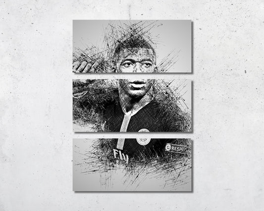 Kylian Mbappé Sketch Wall Art