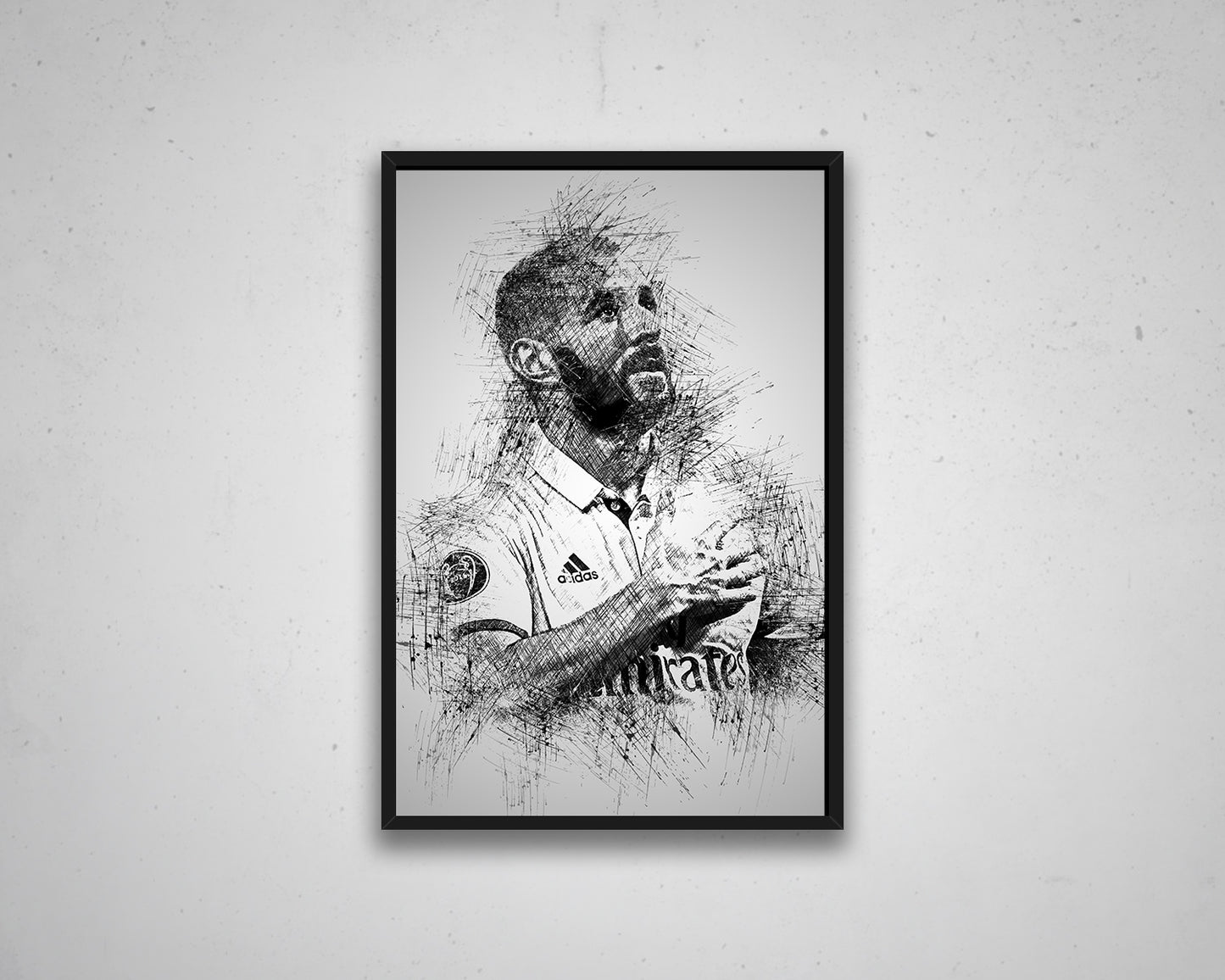 Dibujo de Karim Benzema para pared