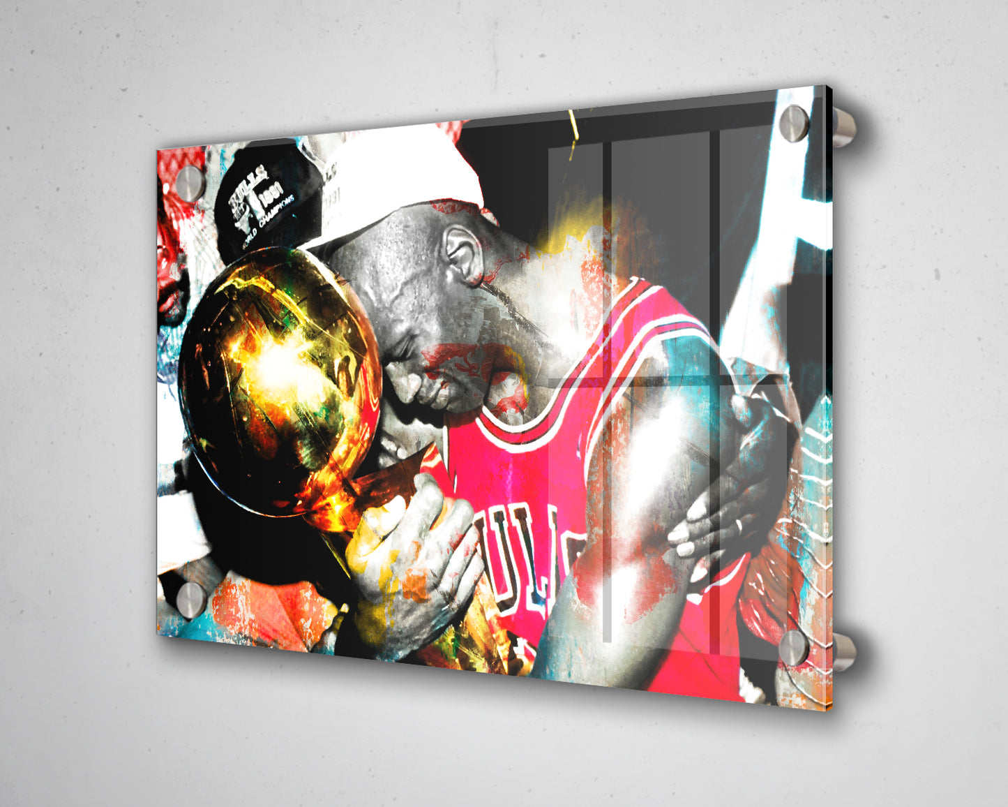 Arte mural multicolor de Michael Jordan