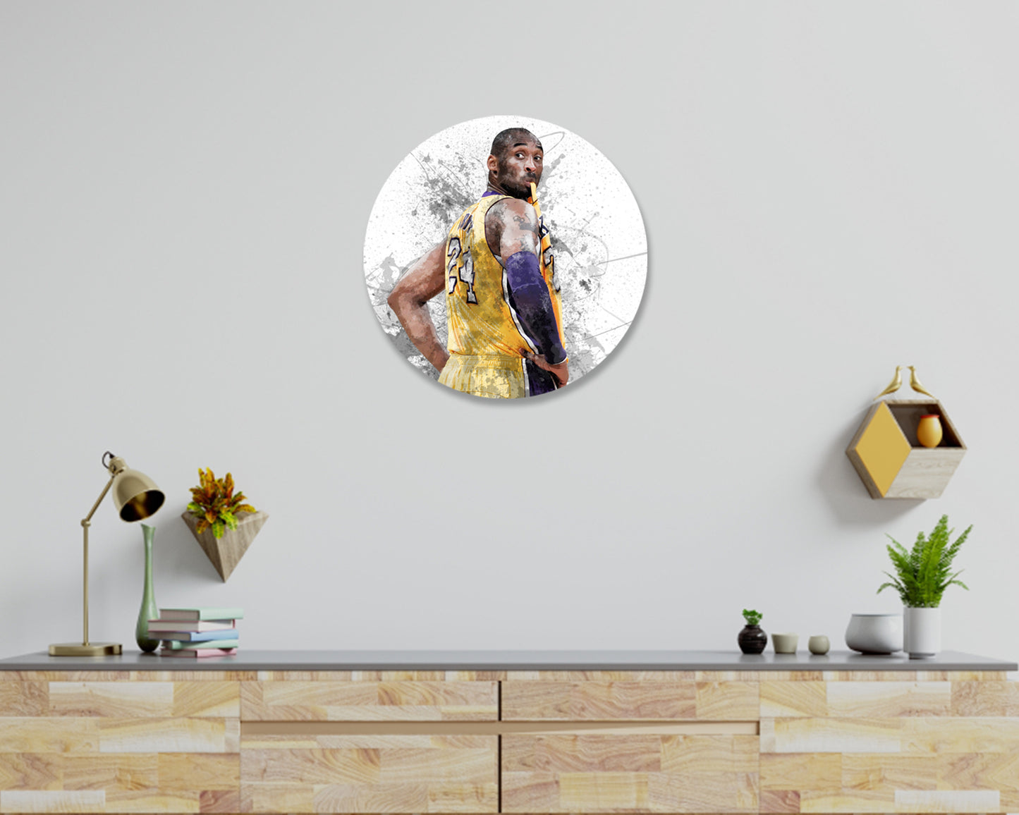 Cuadro de pared redondo de Kobe Bryant