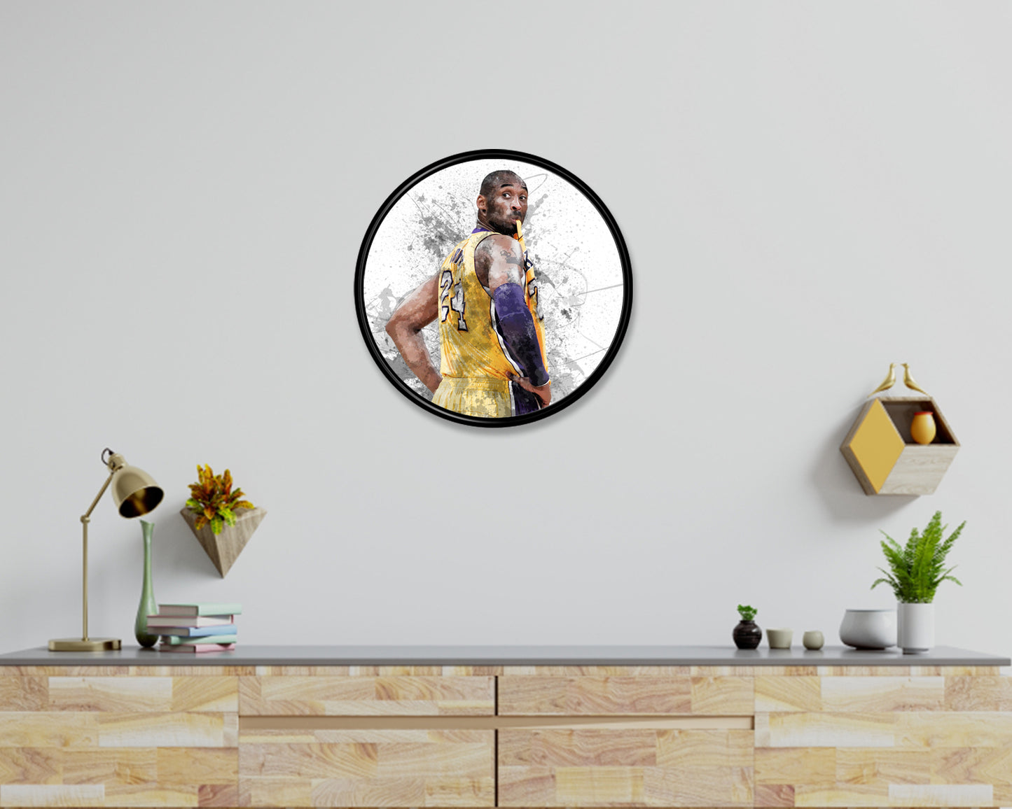 Cuadro de pared redondo de Kobe Bryant