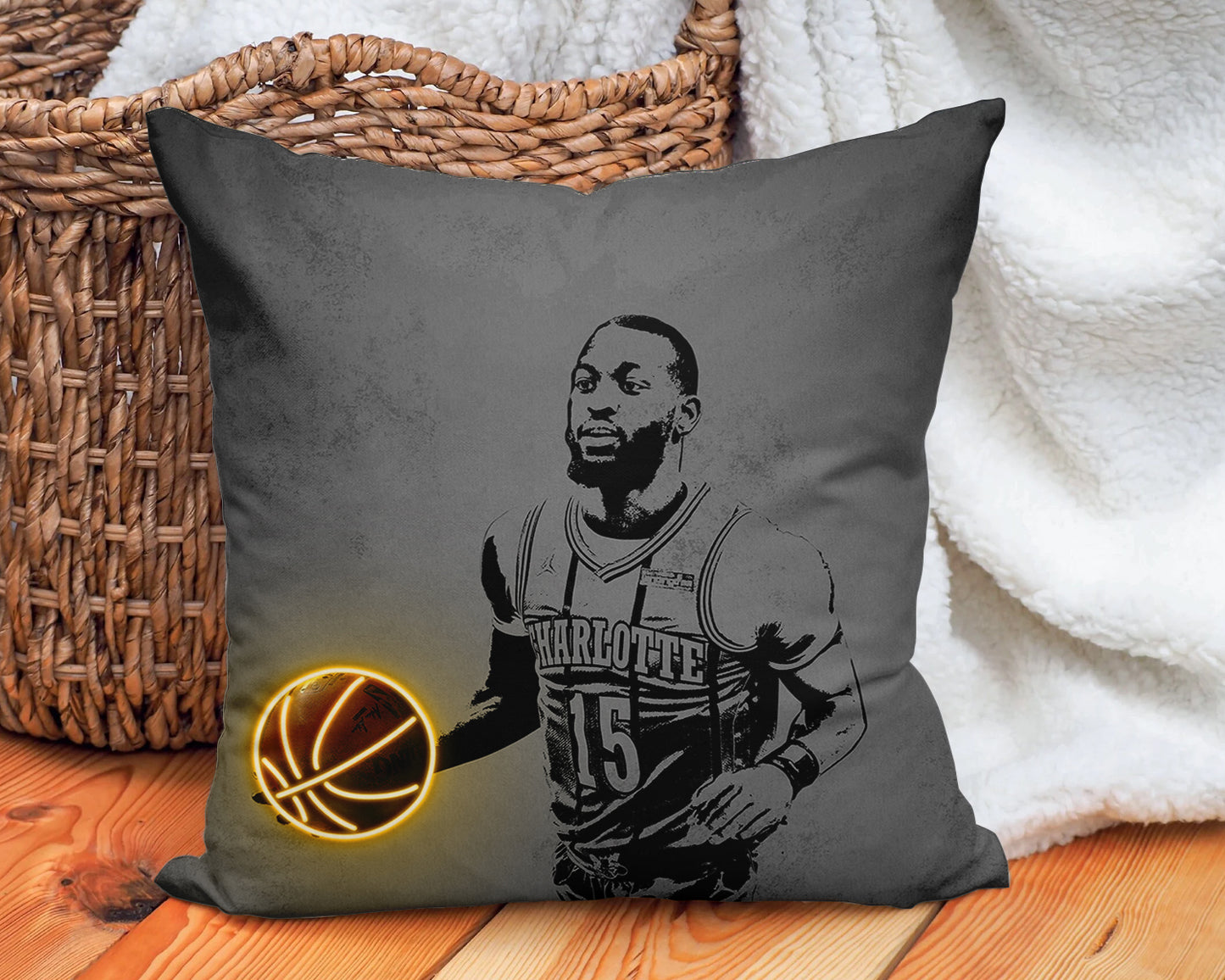 Kemba Walker Neon Effect Pillow