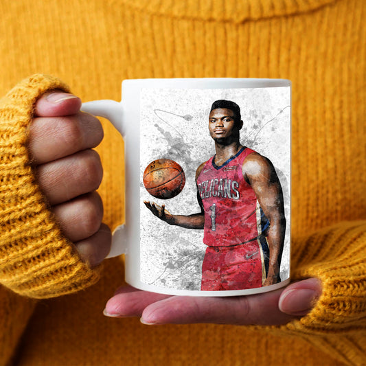 Taza y posavasos con efecto salpicado de Zion Williamson