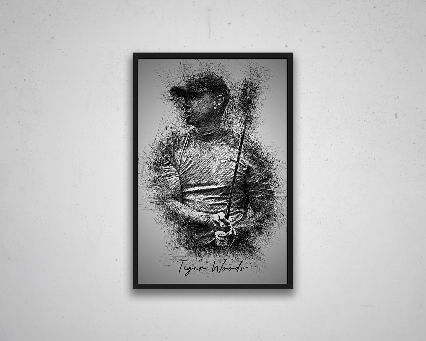 Tiger Woods Sketch Wall Art