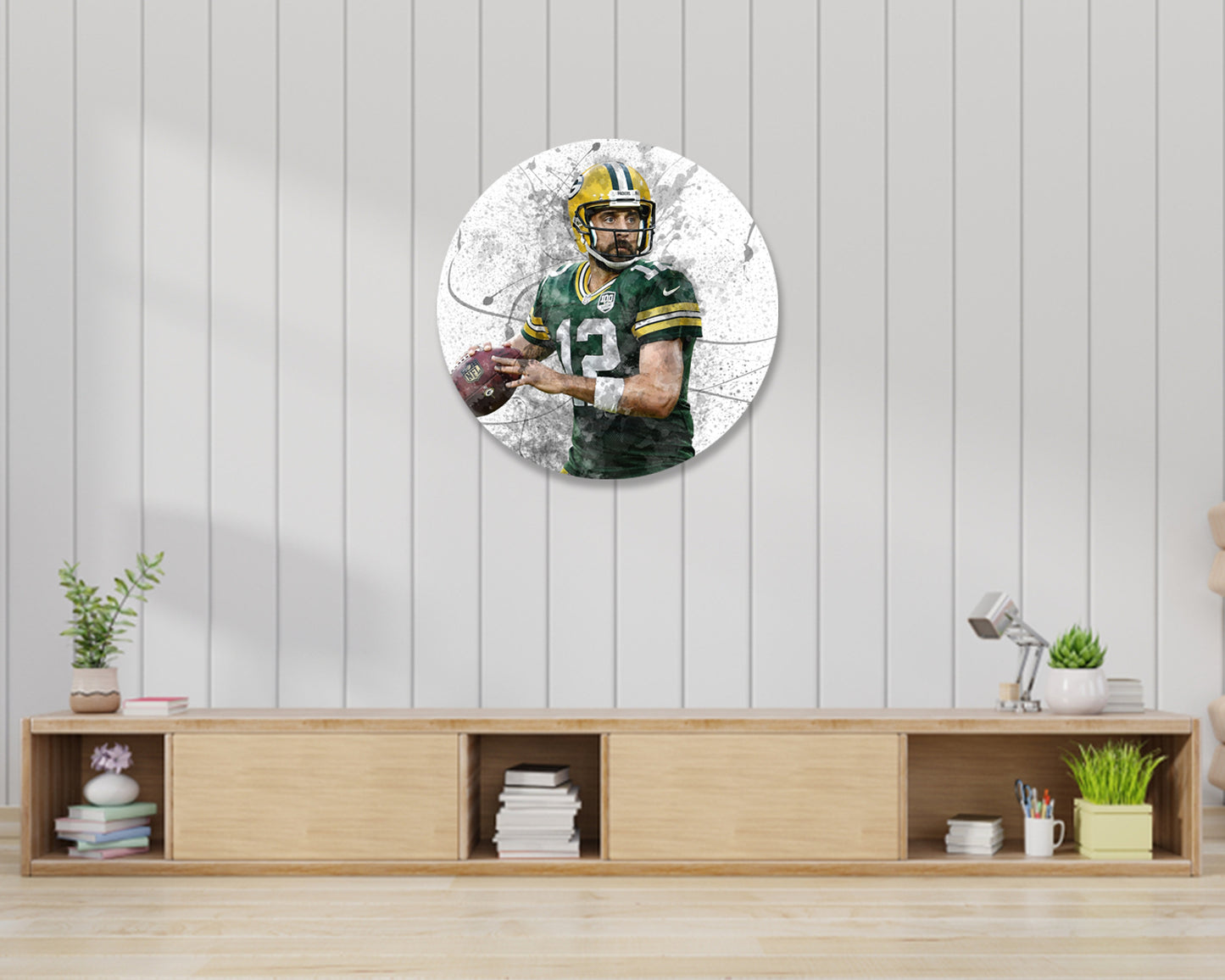 Aaron Rodgers Round Wall Art