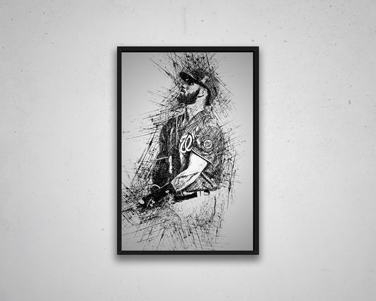 Bryce Harper Sketch Wall Art