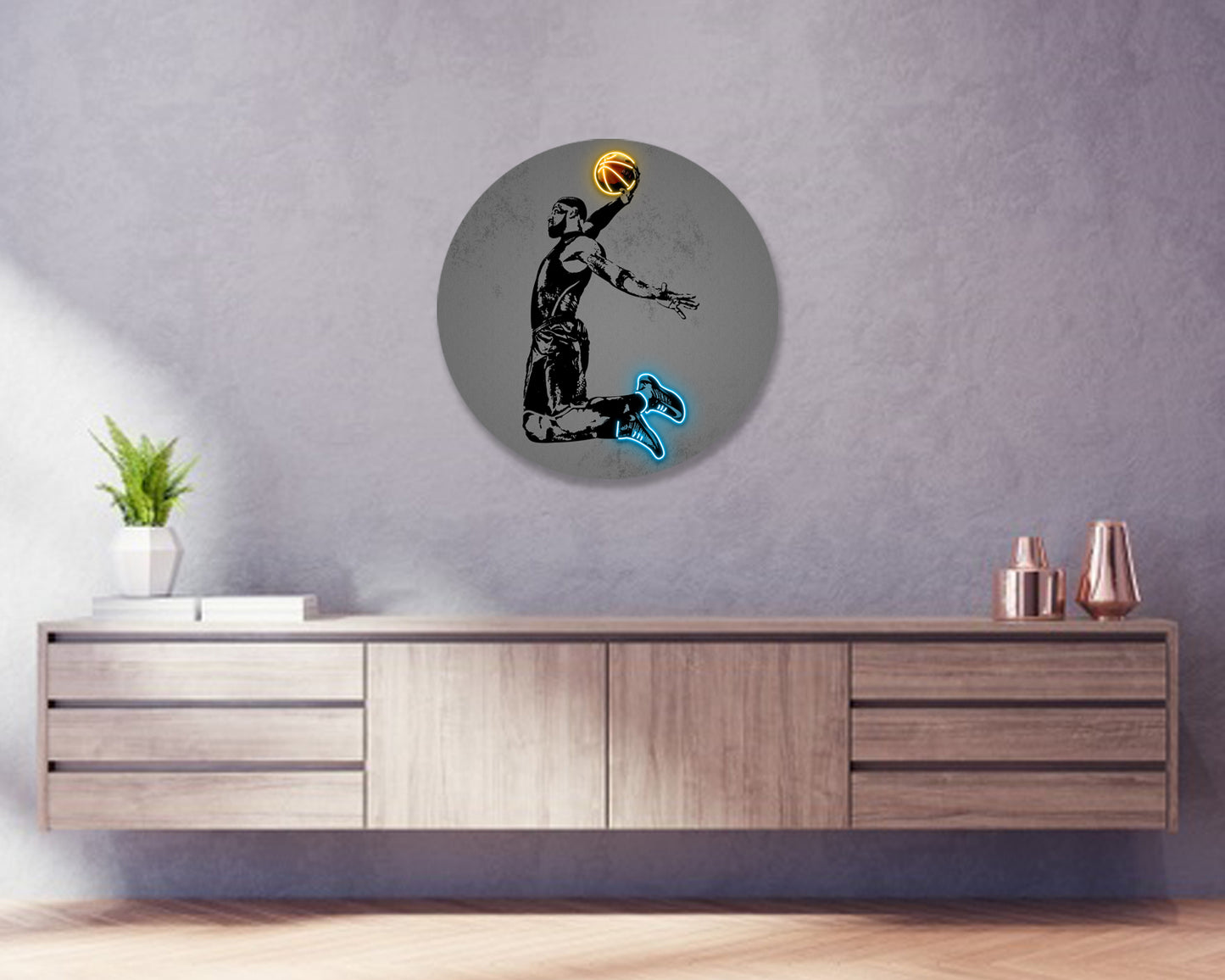 Lebron James Round Wall Art