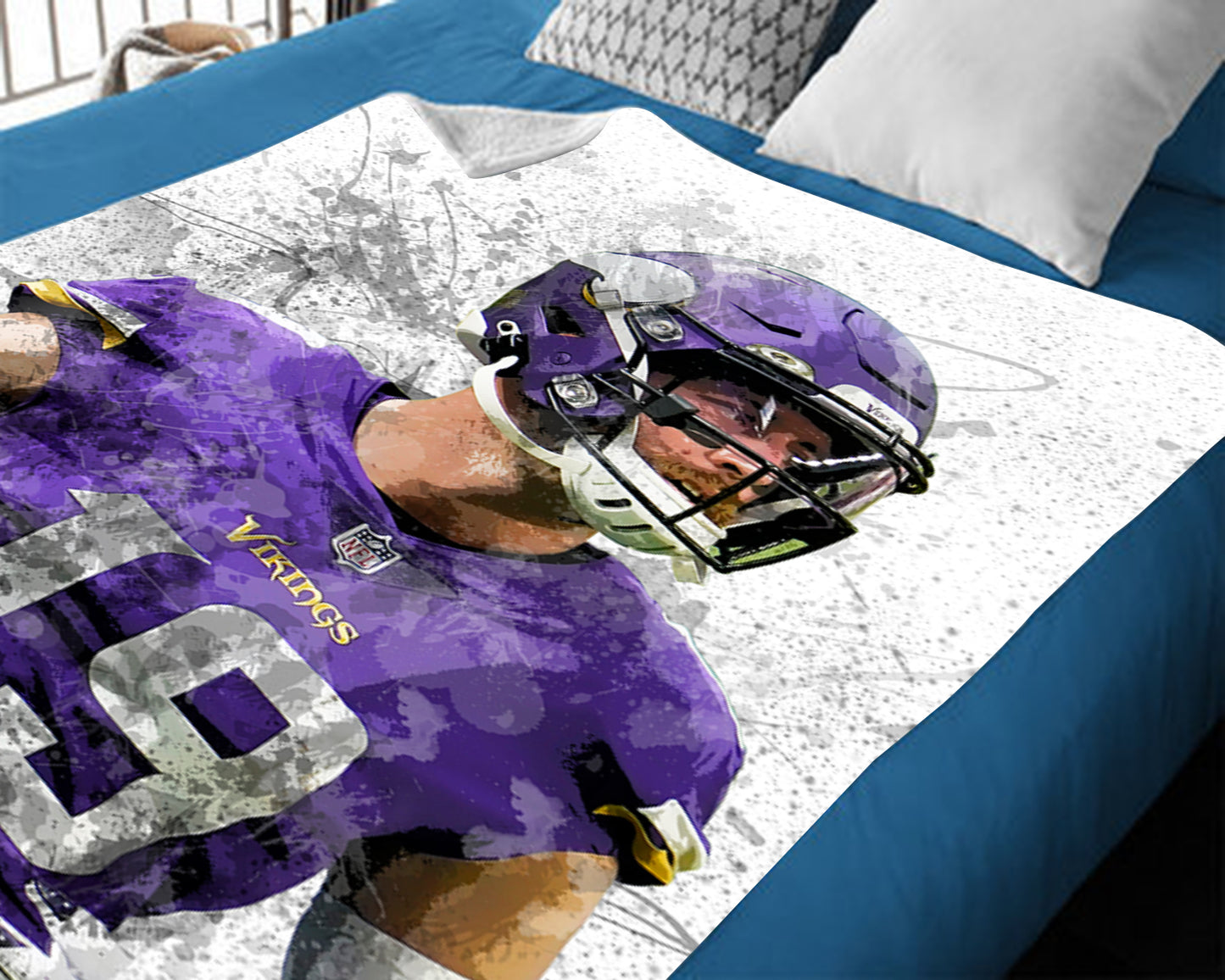 Adam Thielen Minnesota Vikings Fleece Blanket