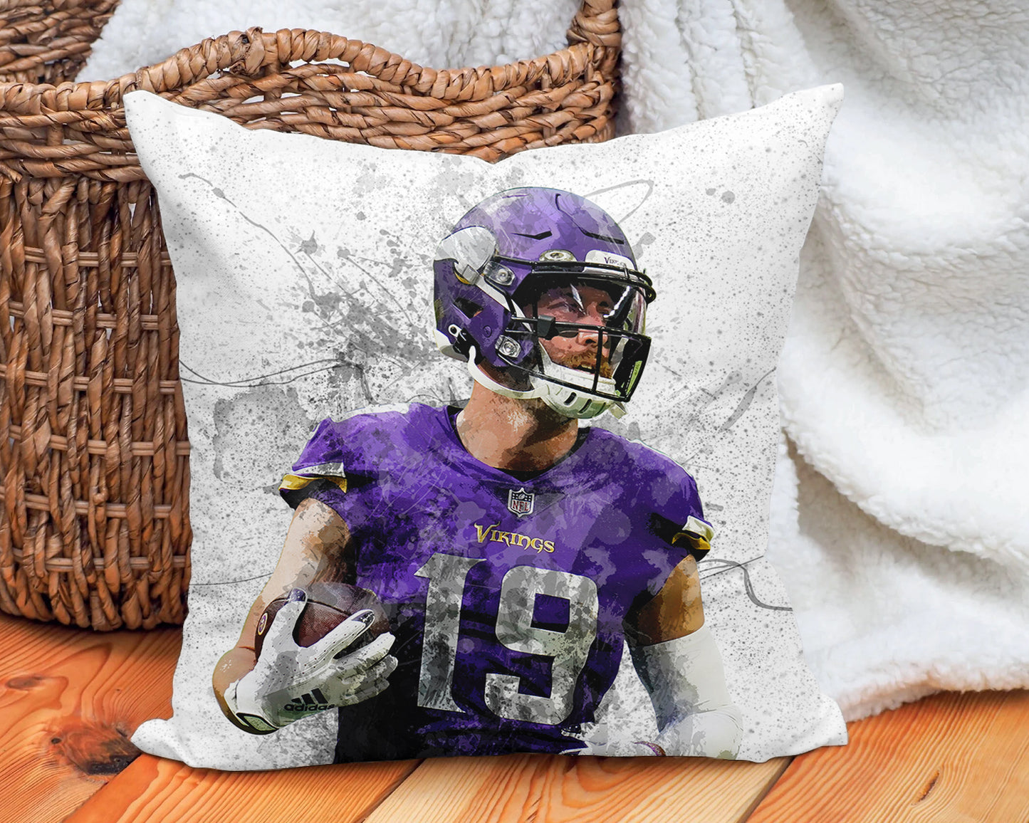 Almohada con efecto salpicadura de Adam Thielen