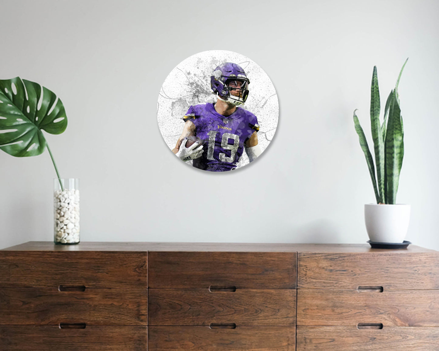 Adam Thielen Round Wall Art