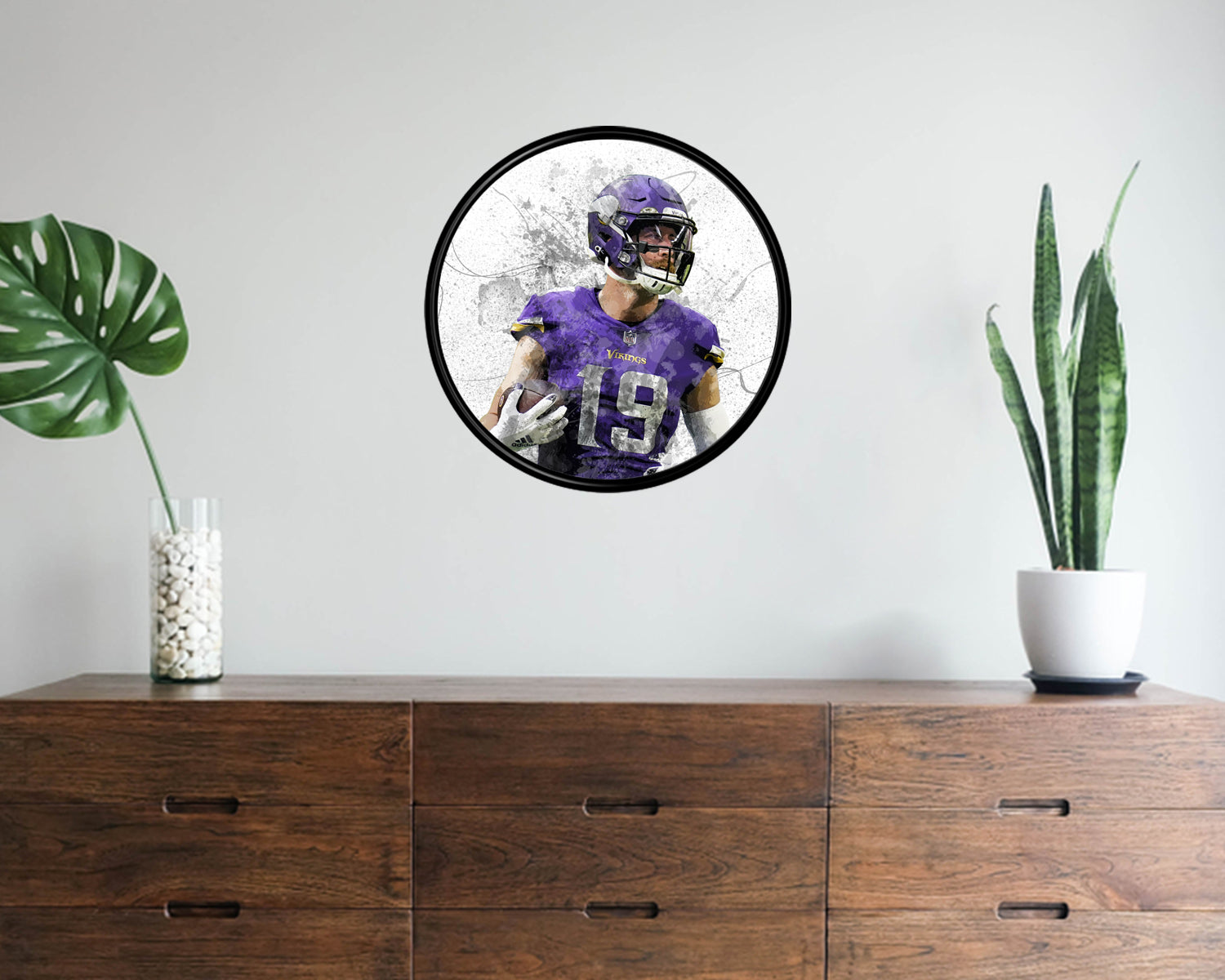 Adam Thielen Round Wall Art