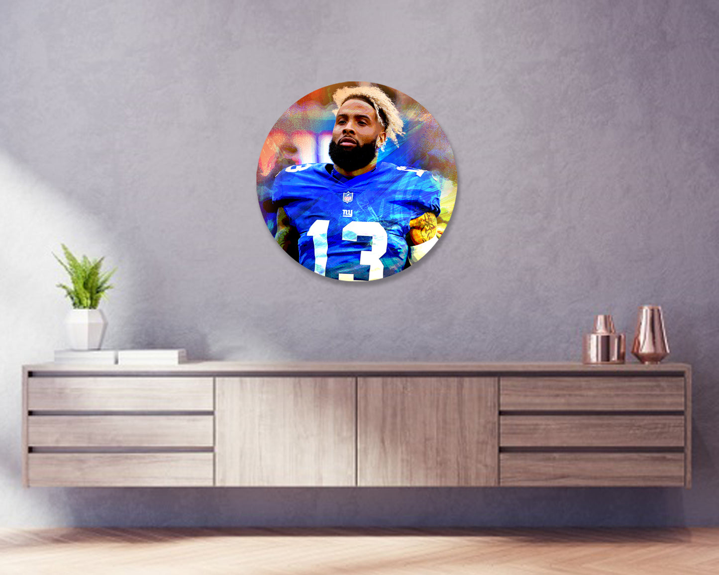 Odell Beckham Jr. Round Wall Art