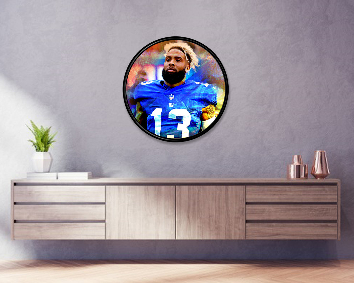 Odell Beckham Jr. Round Wall Art