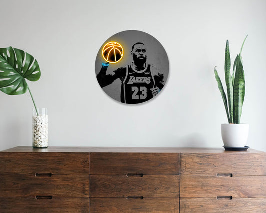 Cuadro de pared redondo de Lebron James