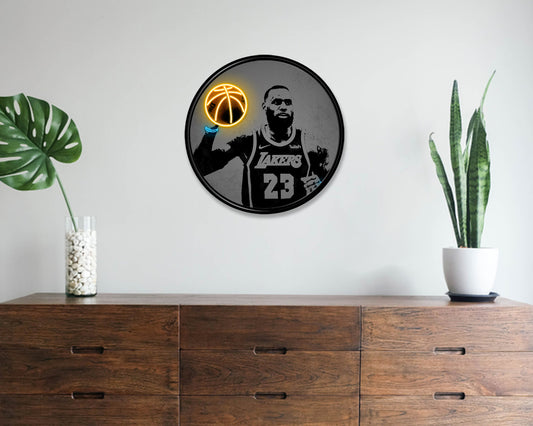 Cuadro de pared redondo de Lebron James