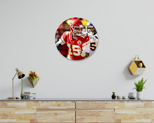 Patrick Mahomes Round Wall Art