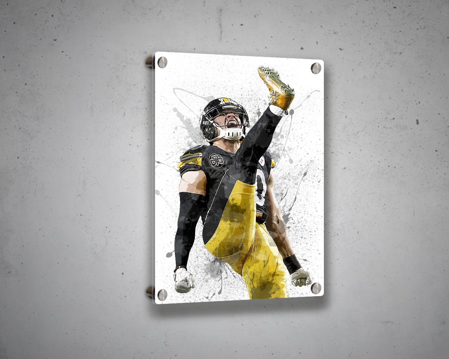 TJ Watt Splash Effect Canvas Art