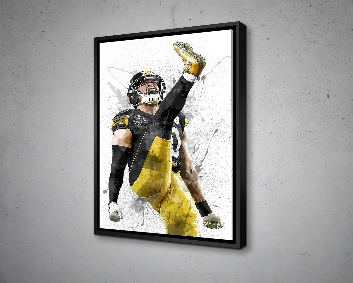 TJ Watt Splash Effect Canvas Art