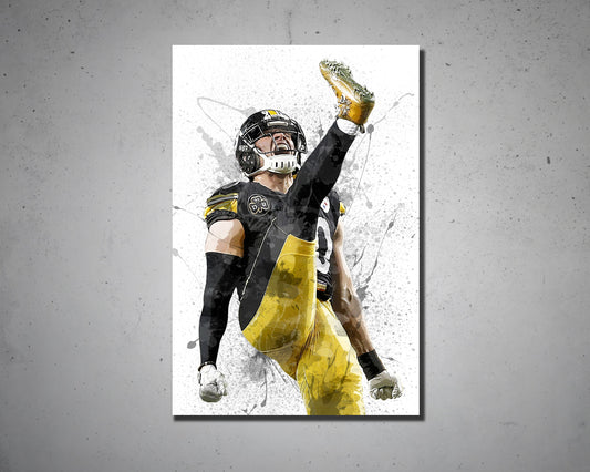 TJ Watt Splash Effect Canvas Art