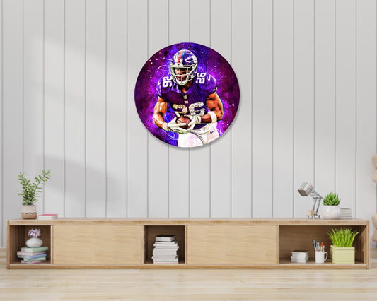 Saquon Barkley Round Wall Art