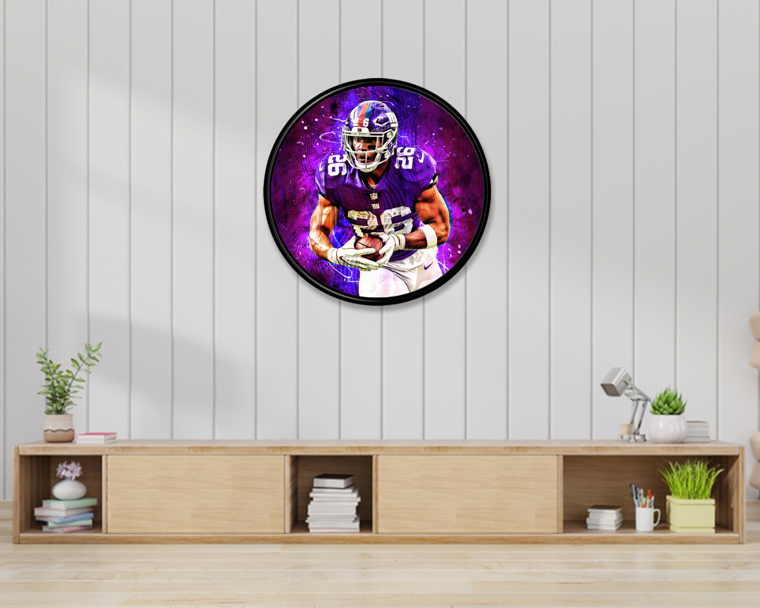 Saquon Barkley Round Wall Art