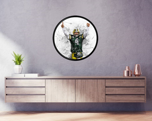 Arte de pared redondo de Brett Favre