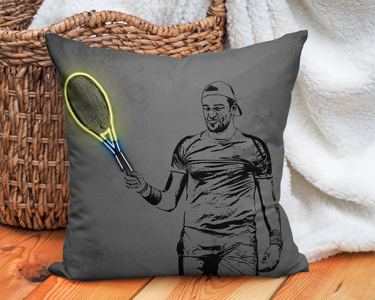 Matteo Berrettini Neon Effect Pillow