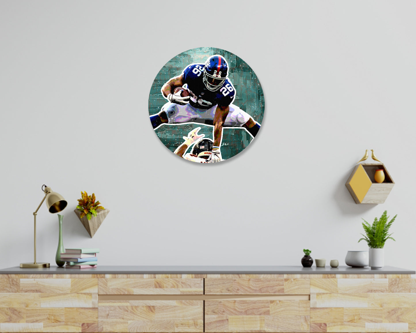 Saquon Barkley Round Wall Art