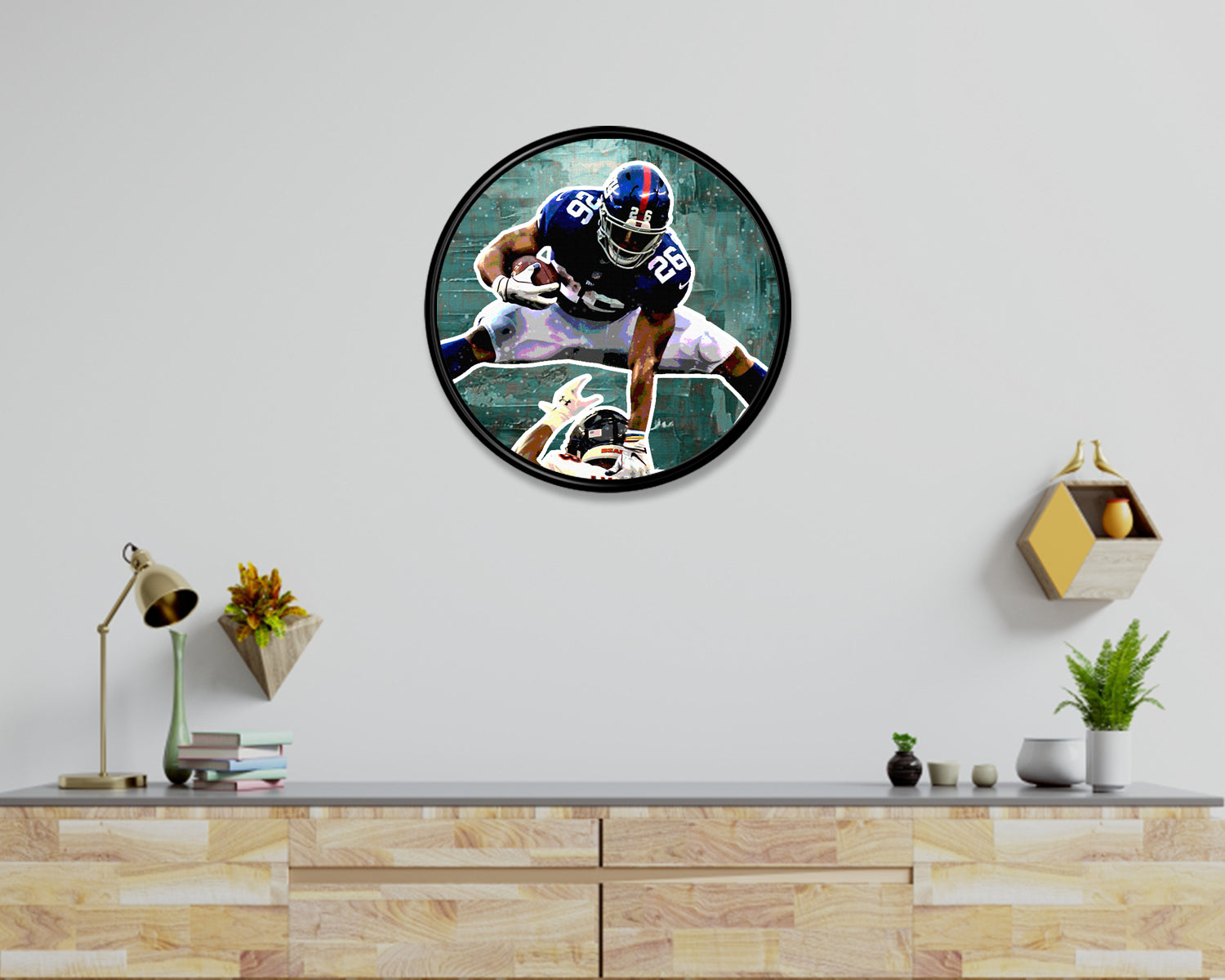 Saquon Barkley Round Wall Art