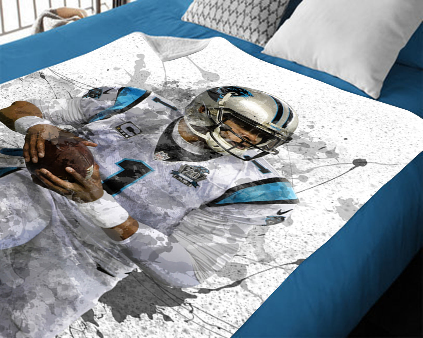 Cam Newton Carolina Panthers Splash Effect Fleece Blanket