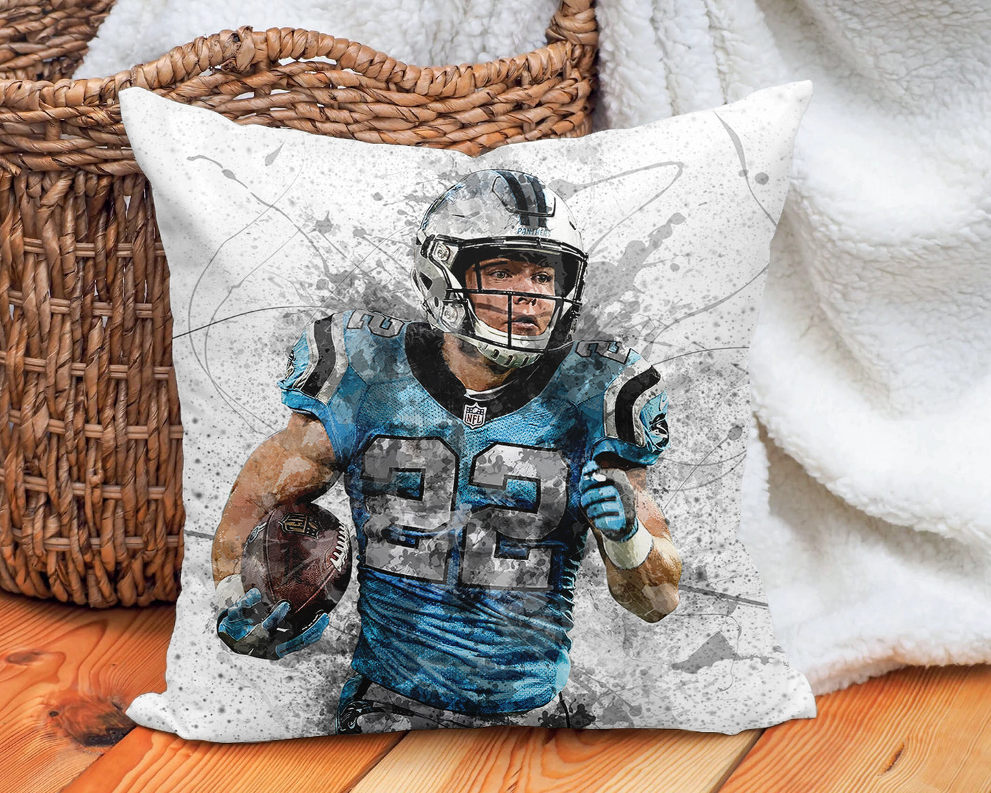 Christian McCaffrey Splash Effect Pillow