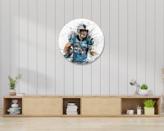 Christian McCaffrey Round Wall Art