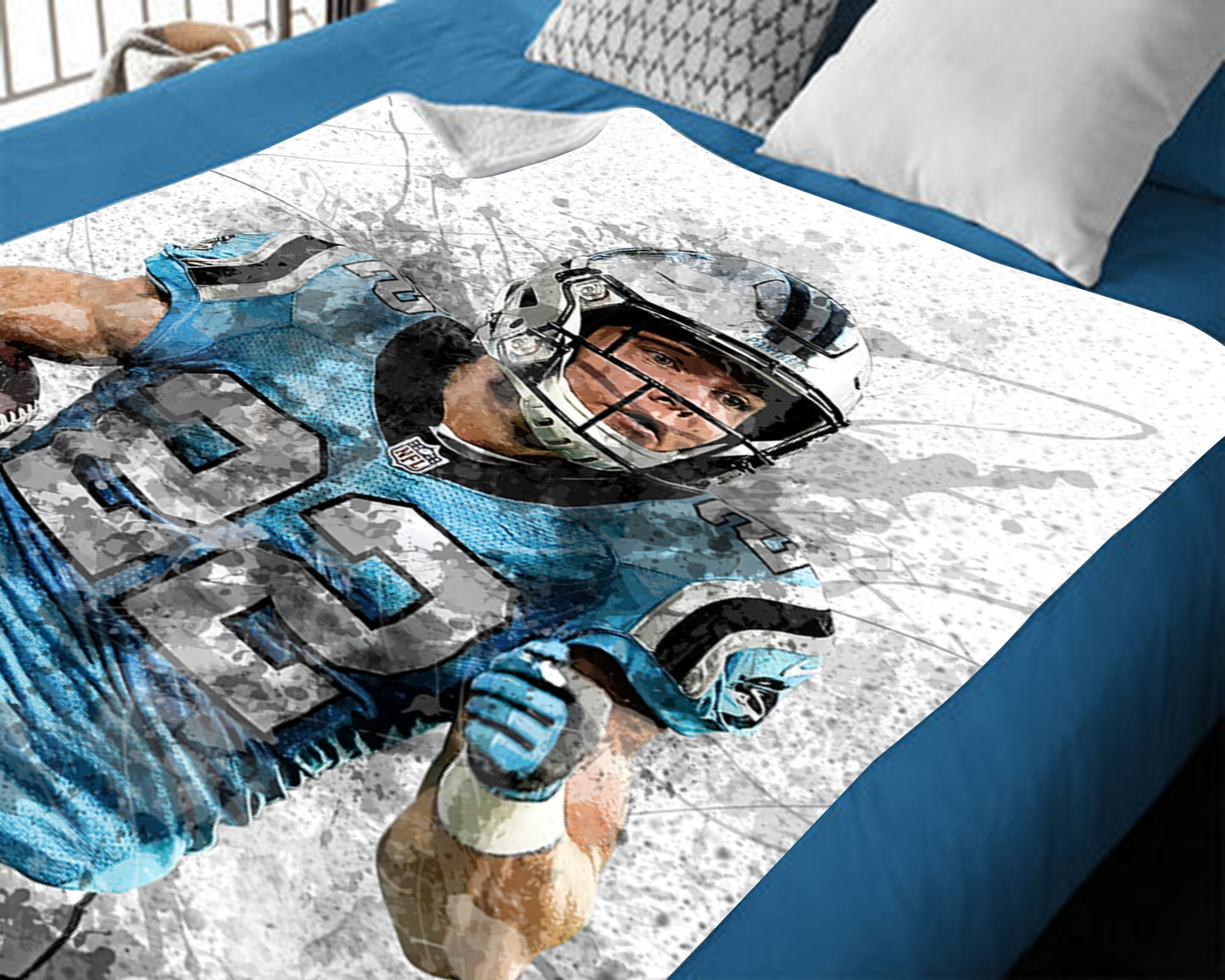 Christian McCaffrey Carolina Panthers Splash Effect Fleece Blanket