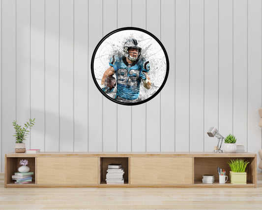 Christian McCaffrey Round Wall Art