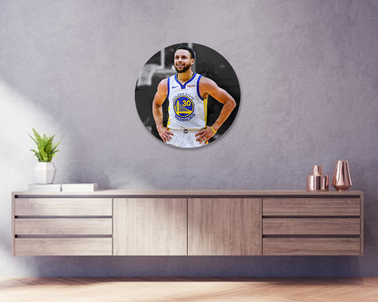 Stephen Curry Round Wall Art