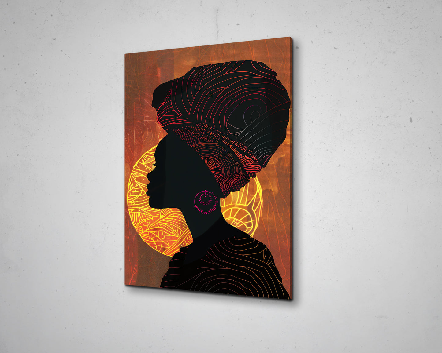 African Woman Portrait Abstract Canvas Art